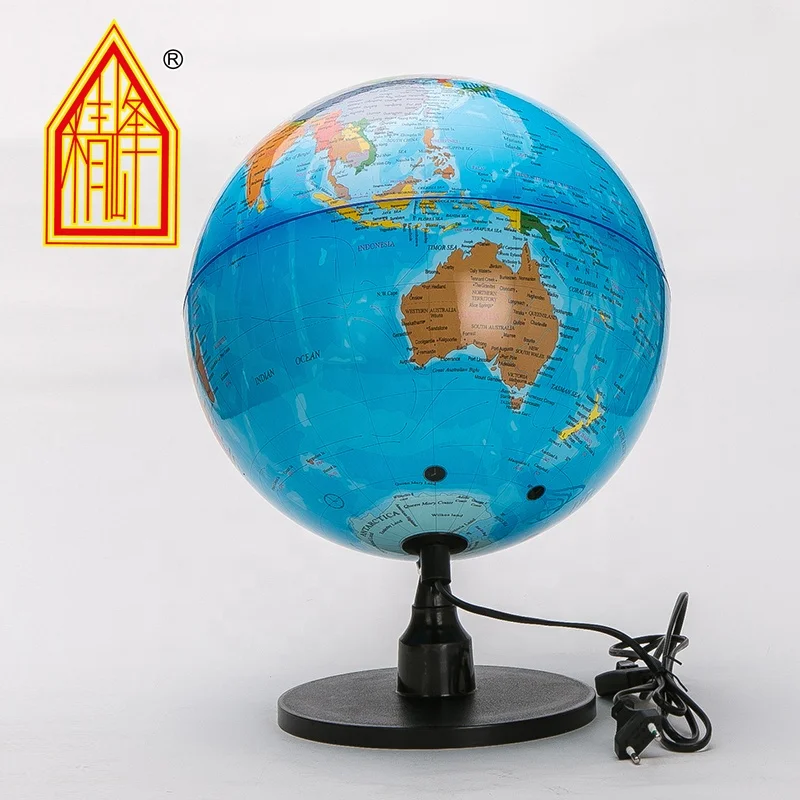 
32cm PVC World Globe With LED Lighting Lamp Globe 