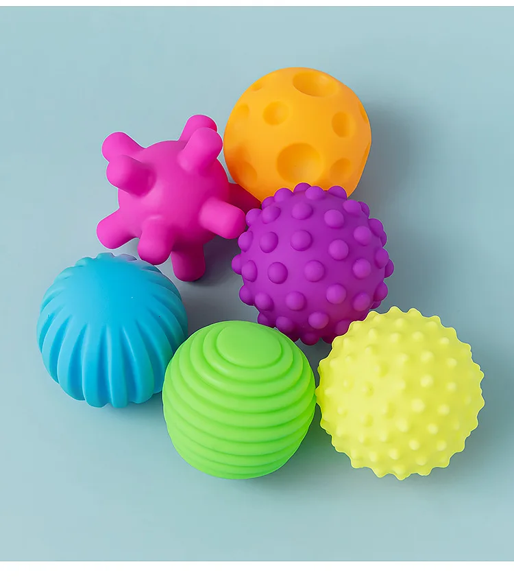 2024 The Newest Baby Toy Soft Rubber Grip Ball Manhattan Tactile Perception Massage Ball For Baby