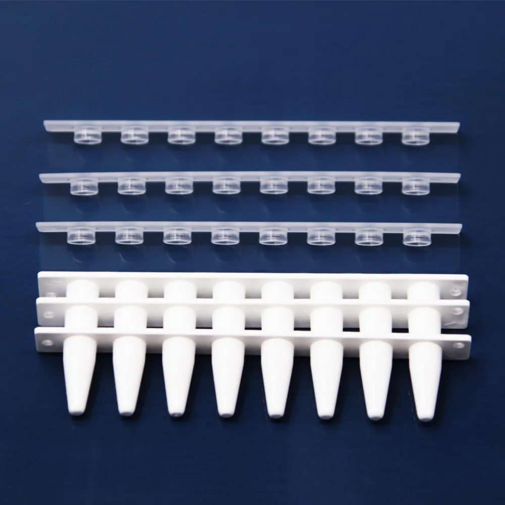 Factory price top quality 0.2 0.1 ML 8 Strips PCR Tube with Cover