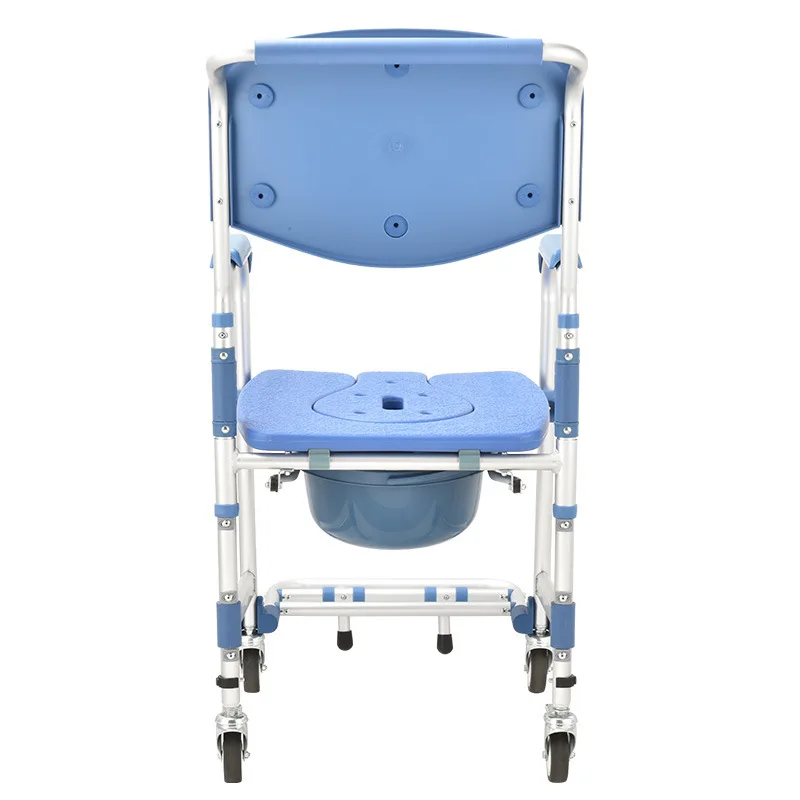 Wholesale Aluminum Alloy Frame Household Wheelchair Shower Toilet Stool Disabled Mobile Toilet Chair Bath Chair