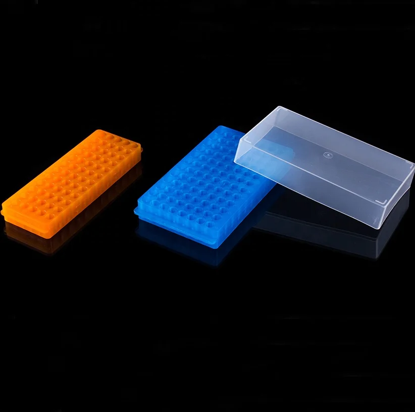 Laboratory supplies plastic chemically resistant centrifuge tube box with removable lid and writing area