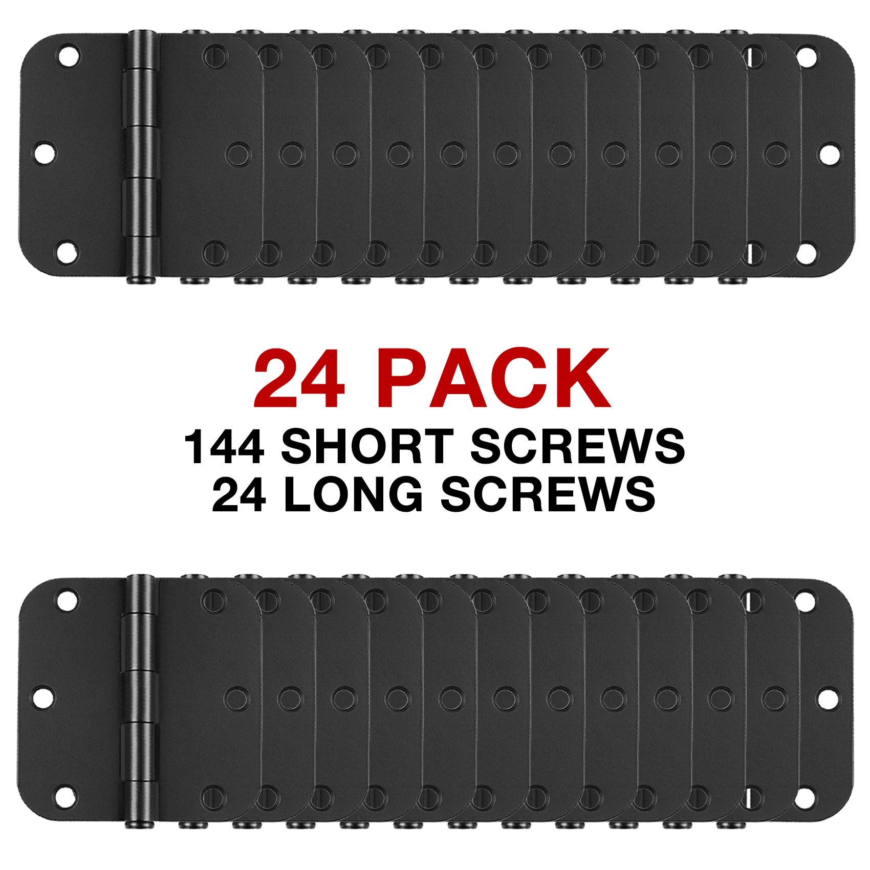 Популярный американский шарнир, закругленные углы 3,5 дюйма x 3,5 дюйма 5/8 дюйма, Плоские Железные петли с радиусом для дверей шкафов, матовый черный