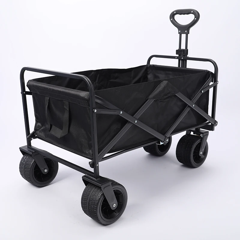TODO Camping Folding Trolley Shopping Cart High Quality Loading 100KG Foldable Camping Wagon with Tank Wheels