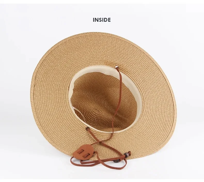 Unisex summer sun shading straw hat with wide brim sun hat for outdoor tourism beach hat