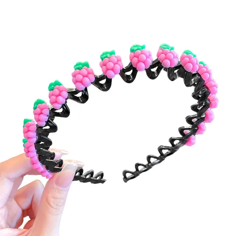 2021 new cartoon children wavy hair band girl metal resin hair scrunchies Korean hair accessories