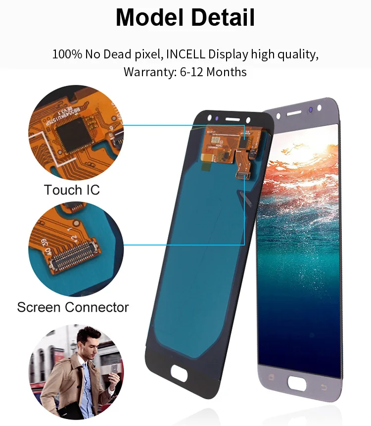 100% гарантия сменные ЖК-дисплеи для мобильных телефонов samsung galaxy j7 ЖК-экран серии J j1 j2 j3 j4 j5 j6 j8 2016
