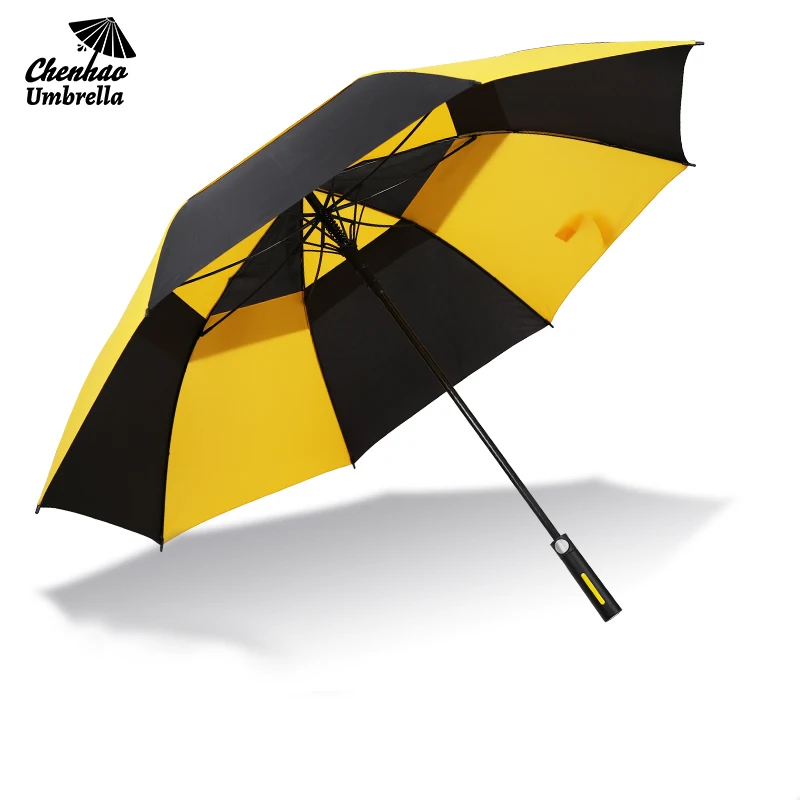 2022 High Quality 190T Pongee double layer umbrella  Fiberglass Frame Waterproof Big automatic golf umbrella