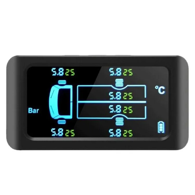 Монитор давления в шинах для грузовиков, беспроводная система контроля давления в шинах с солнечной батареей, 6 колес, 0-9 кг