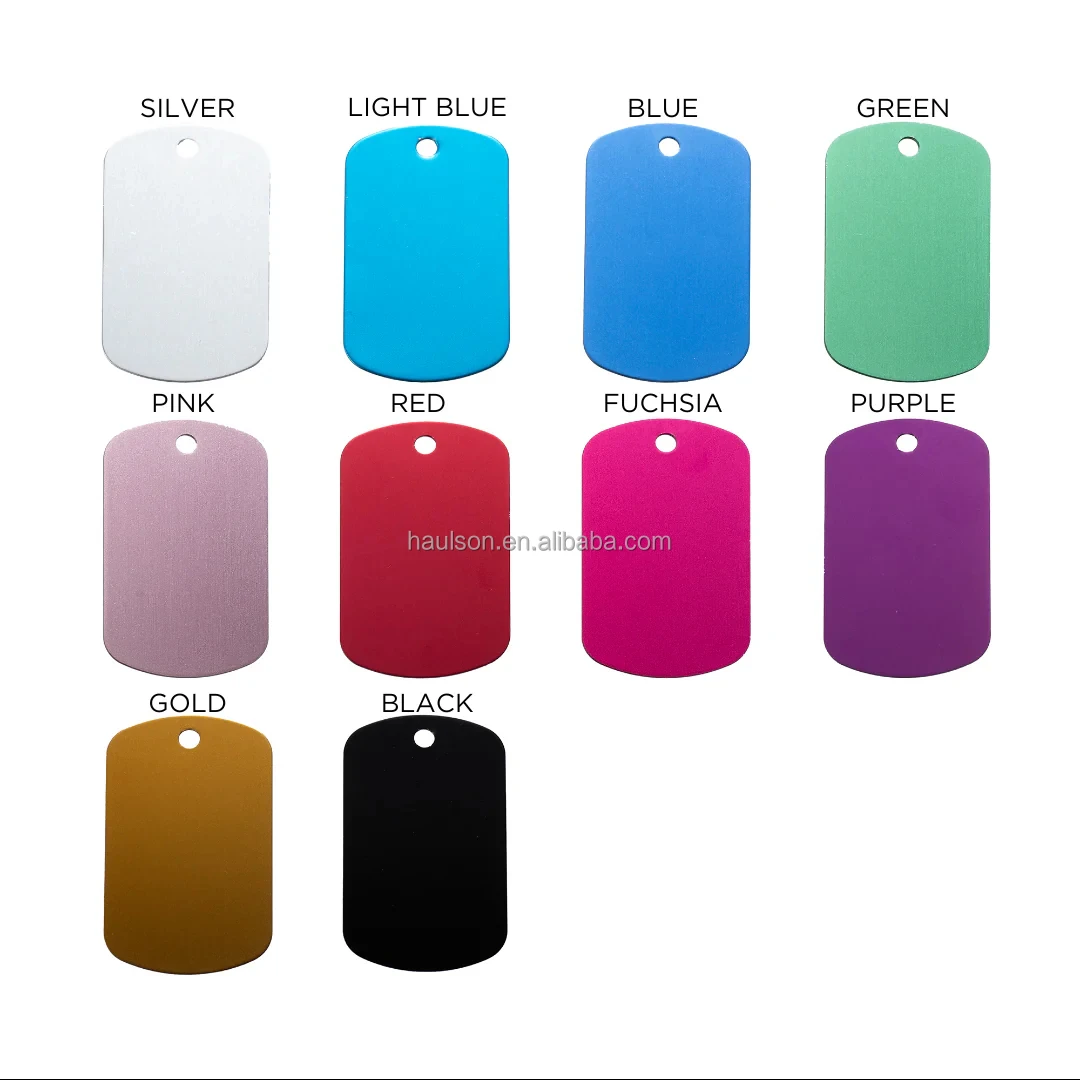 Custom laser engraving aluminum metal luggage tag with chain