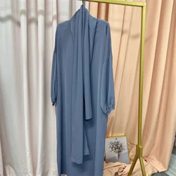 2022 Eid Hooded Muslim Women Hijab Dress Prayer Garment Jilbab Abaya Long Khimar Full Cover Ramadan Gown Abayas Islamic Clothing
