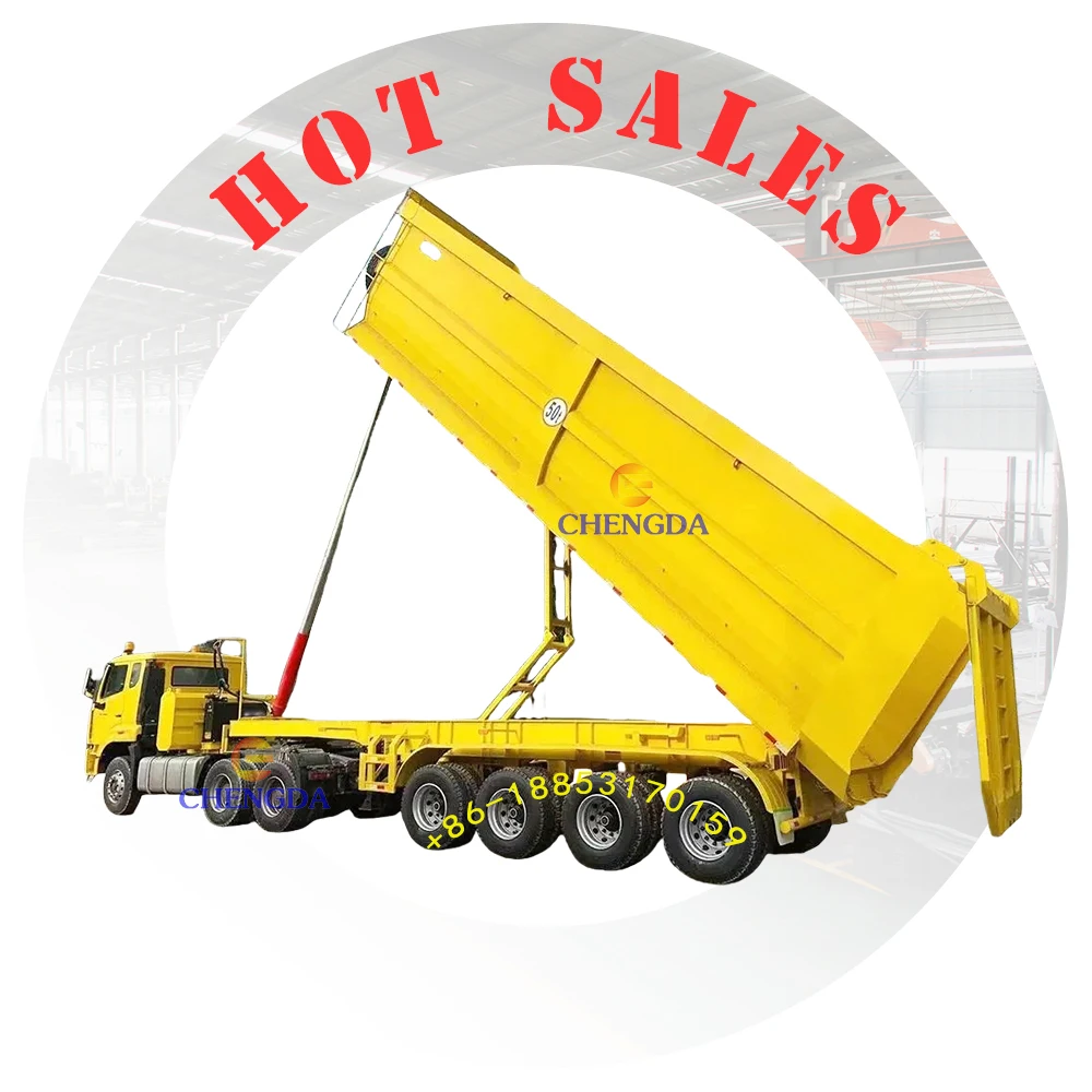 3 4 Axles Heavy Load 50 60 80 100 Tons End Rear Dump Semi Trailer Tipper Trailers Price