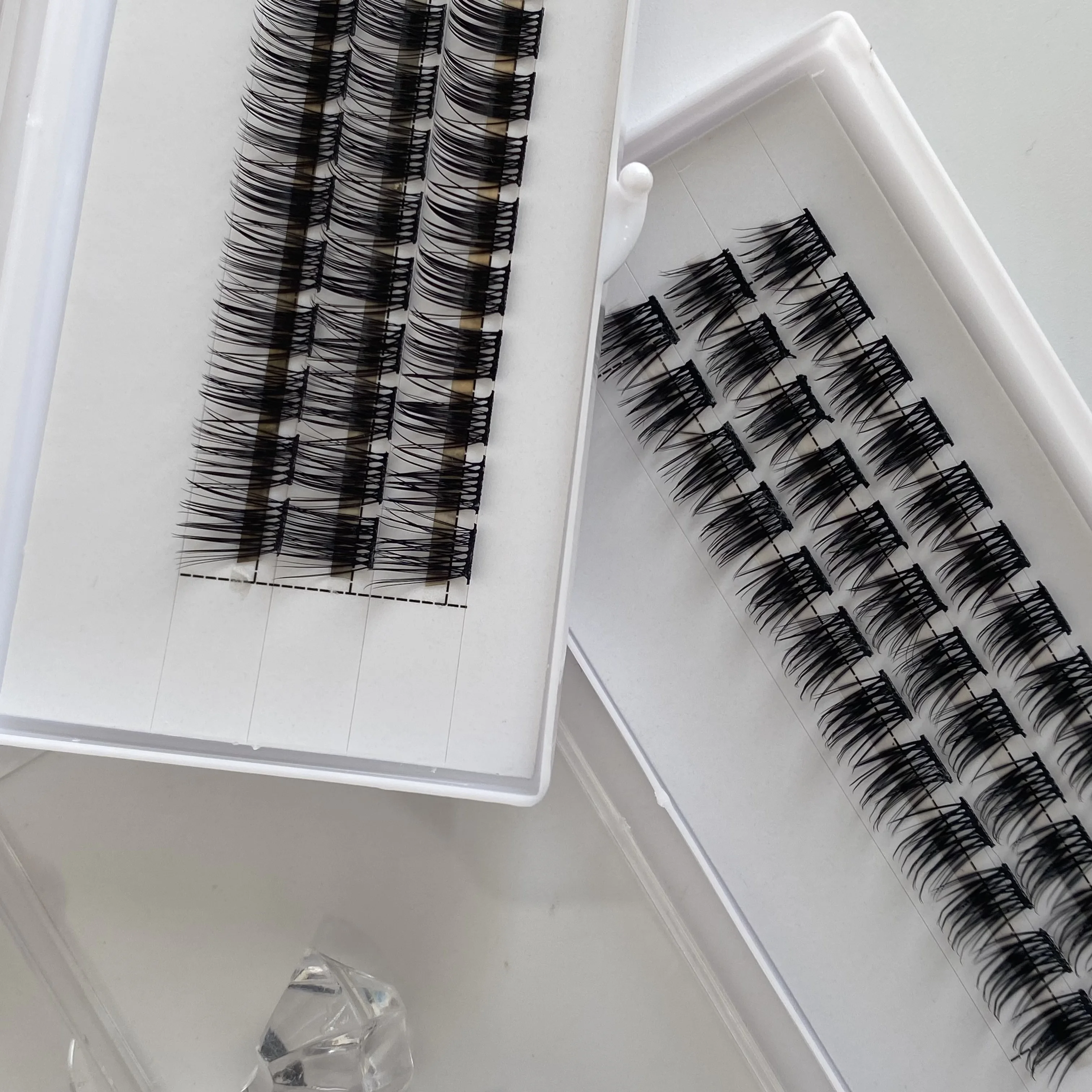 wholesale glue-base Diy Lash Extensions kit faux mink lash cluster D C curl individual 3D cluster Segments Lashes kit