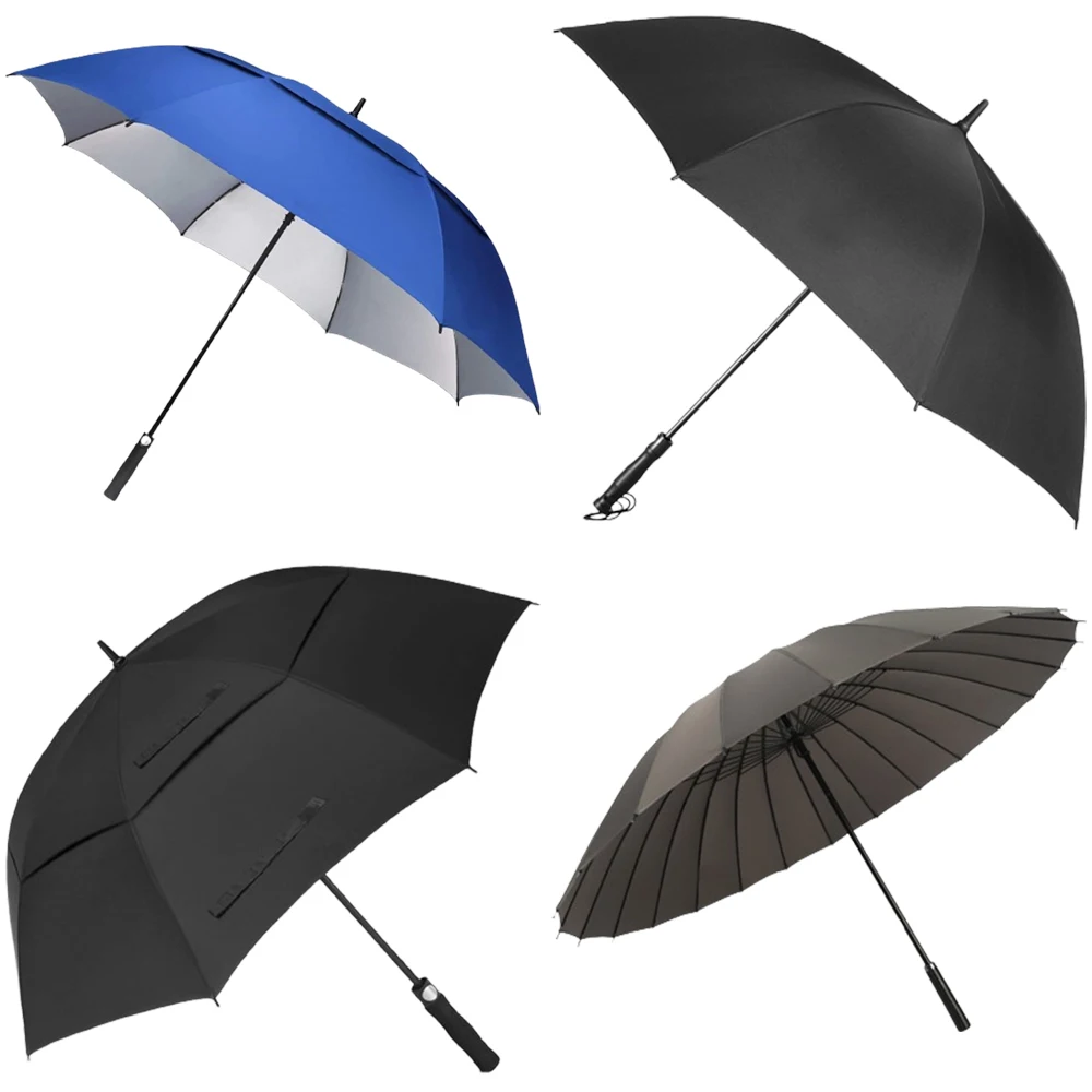 Automatic Open 29Inch 30Inch Extra,Large Double Canopy Vented Design Windproof Golf Umbrella with Company Logo Printing/