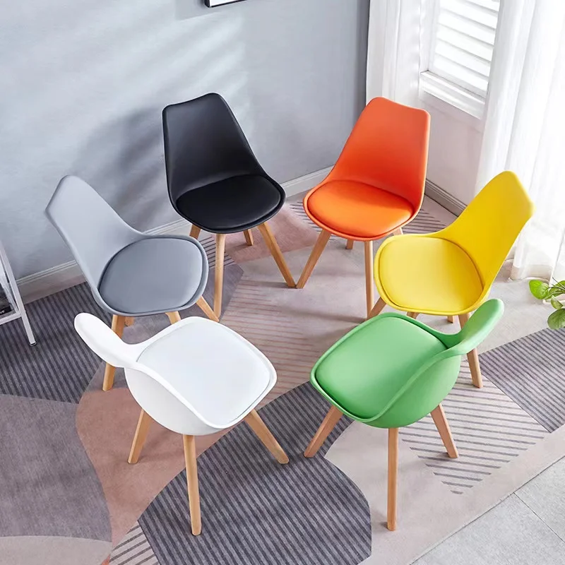 Classical Design Modern Dining Room Furniture Plastic Back And Seat Dining Chairs With Cushion
