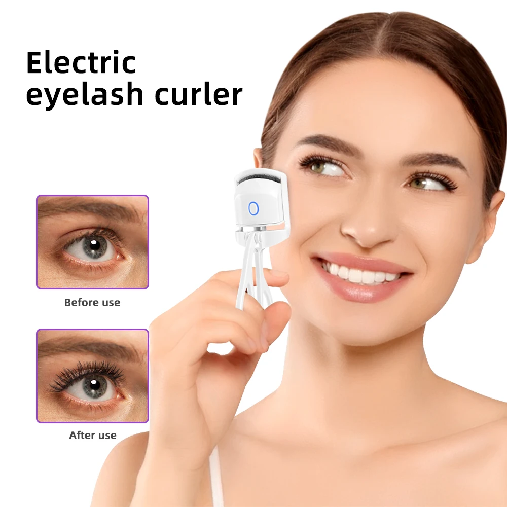 Best Seller 2023 New Arrivals Curler Eyelash Perm Temperature Control Makeup Tools Mini Portable Electric Heated Eyelash Curler