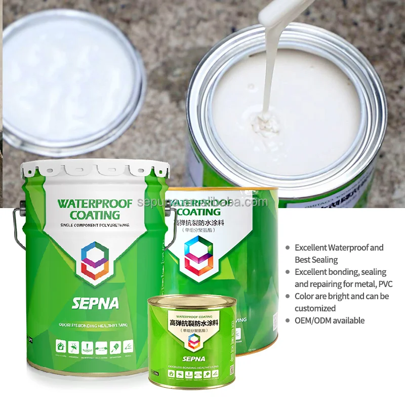 20kg pail free samples cheap price elasitc1k polyurethane waterproofing coating