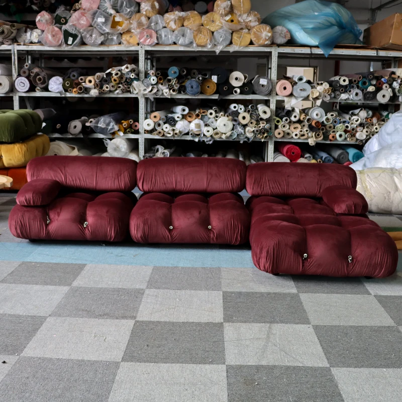 Red Wine Velvet Mario Bellini Sofa Modular Sectional Sofa Living Room Sofa Furniture