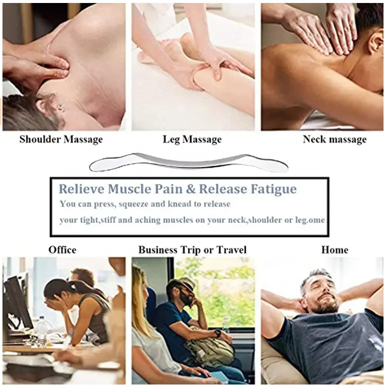 Stainless steel W shape Gua Sha Scraping Massage Tool Myofascial Release Tools Tissue Mobilization IASTM Tools