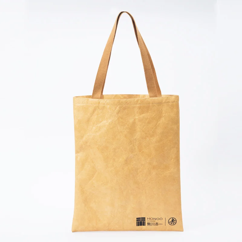 OEM Custom Printed Logo Waterproof Washable Dupont Kraft Tyvek Paper Tote Shopping Bag