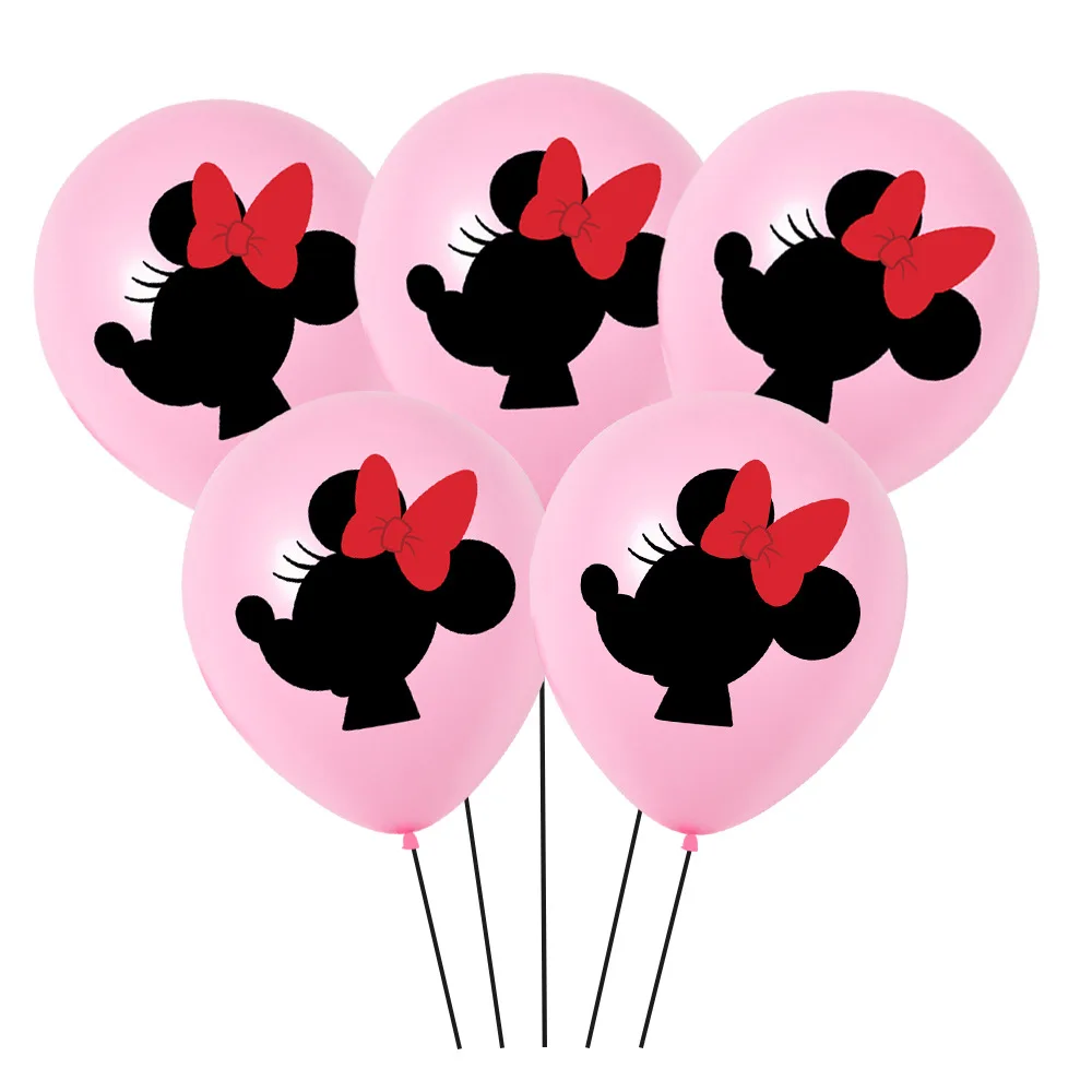 Amazon Hot Sale Mouse Mickey Minnie Balloons Party Decoration Minnie Pink Printed Latex Balloon In Bulk Kids Party Supplies