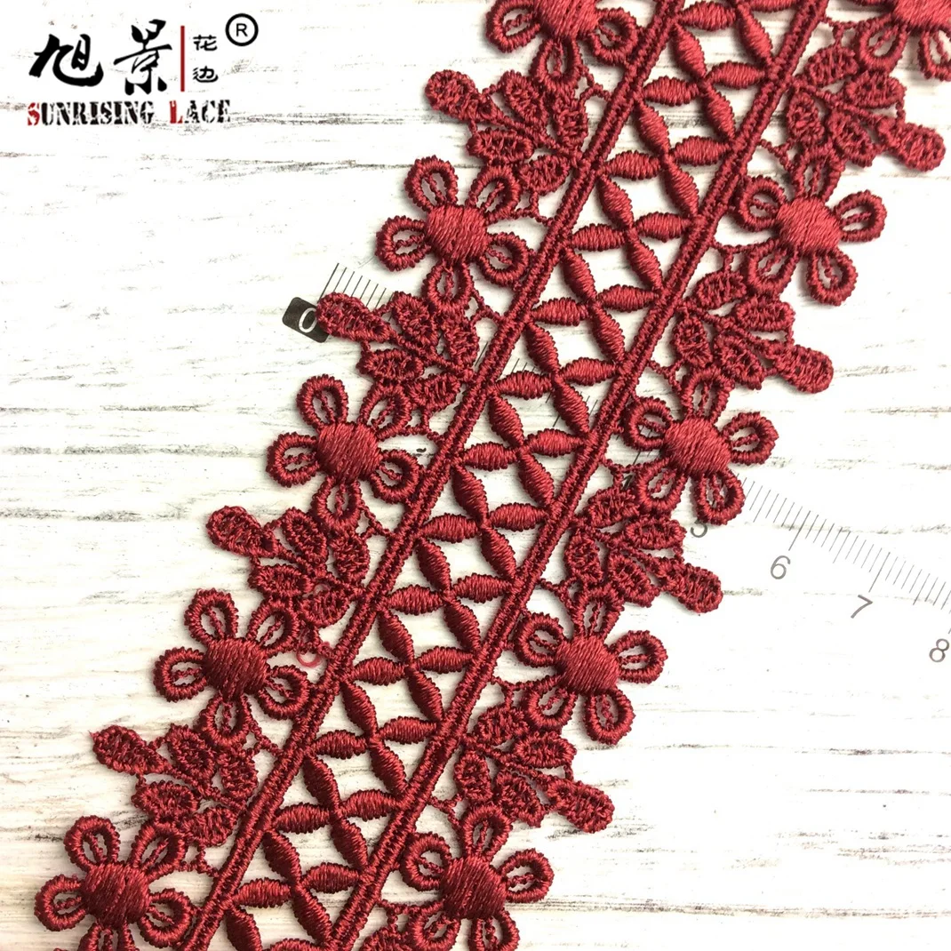 Одежда Анкара вышивки цветок водорастворимым кружева