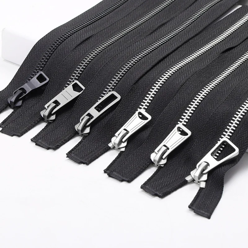High Quality Metal Zipper 5# Open-end Sliver Garment Y Teeth Metal Sliver Zipper rmetallic zippers for jackets