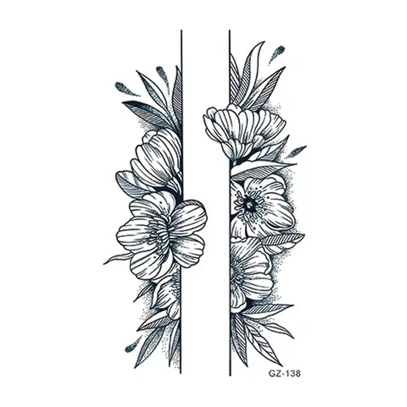 Wholesale Custom 3D Semi-Permanent Herb Body Juice Tattoo Sticker Cute Tattoo Sticker Temporary Tattoo Sticker Waterproof