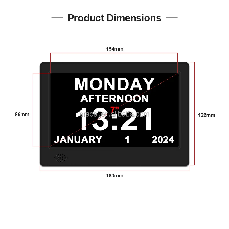 7 inch digital clock large screen dementia clock Islamic digital quran azan clock new products