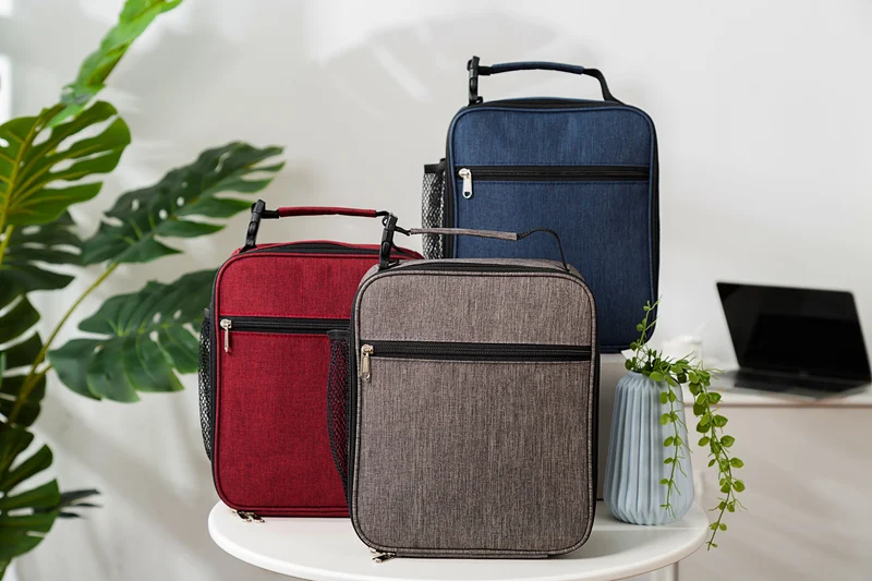 Heopono Insulated Cooler Bag with Top Handle Fitness PEVA Adjustable Handle Custom Branded 600D Polyester Thermal Portable