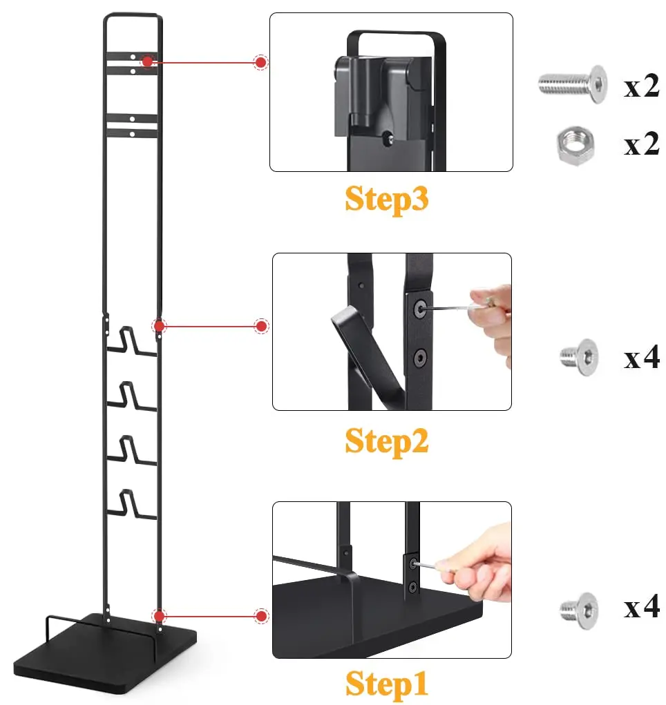 3 tire Metal Vacuum Accessories Stable Storage Bracket Holder Stand for Dyson Handheld