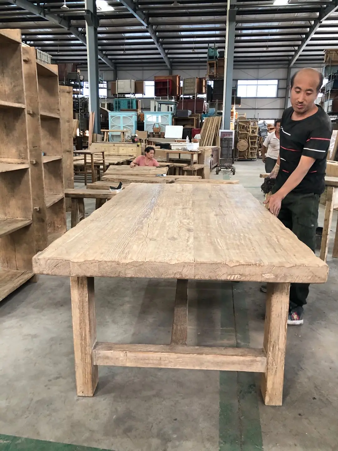 Chinese Antique Vintage Furniture Boutiq Solid rustic Reclaimed Wood Carved Legs Dining Table