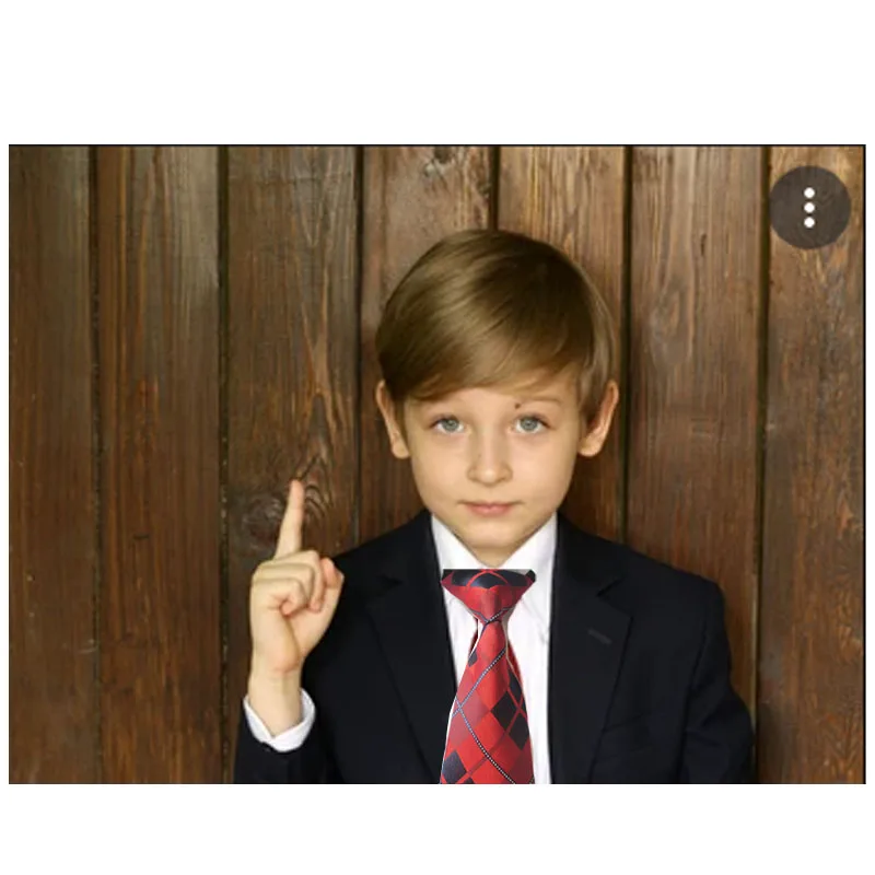 
Kids Boy Tie Girl Bow Ties Set Red Check Elastic Band Pred knot small necktie 