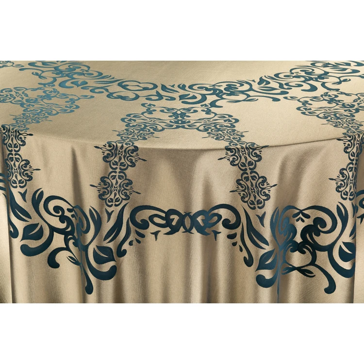 Classic Floral Scrolls Tablecloth with Buttercup leaves Damascus veins Paisley Kashmir Pattern