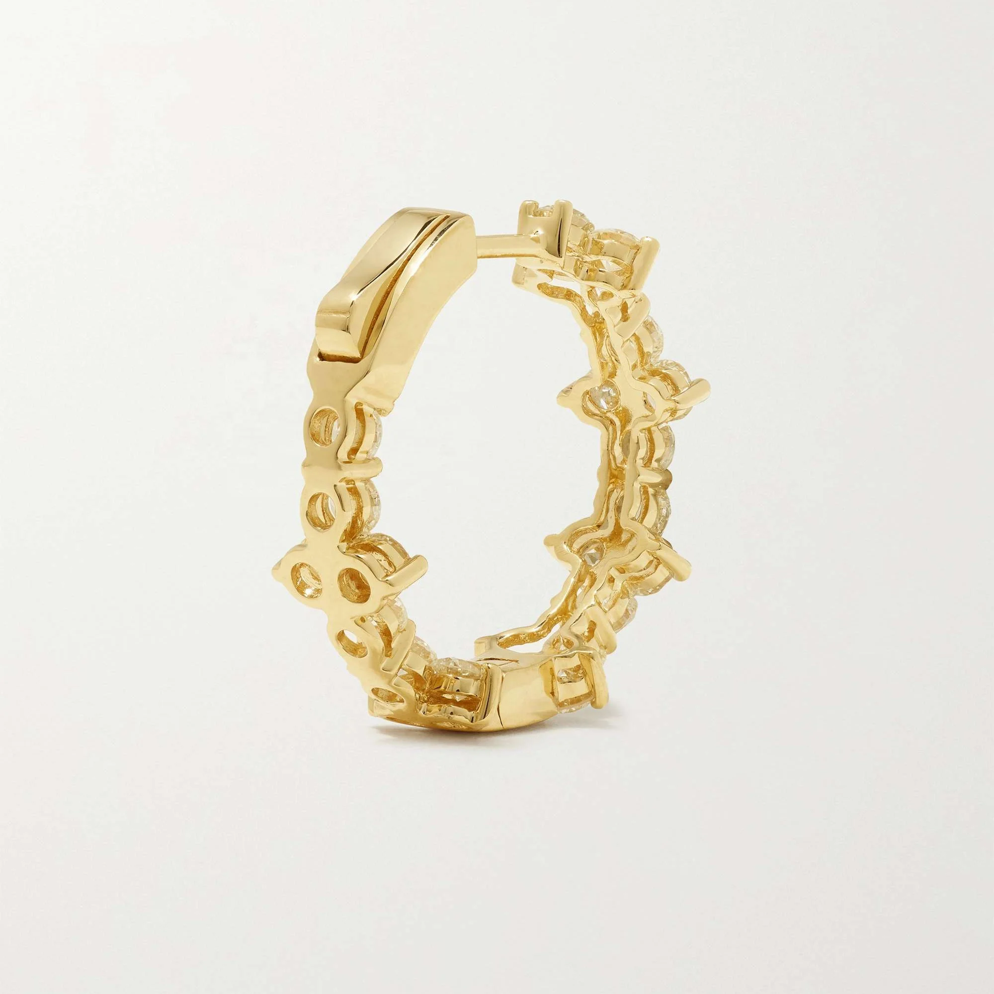 Gemnel luxury jewelry 925 sterling silver 18-karat gold diamond hoop earrings
