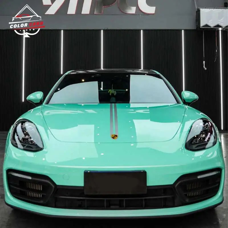 Высококачественная Автомобильная виниловая пленка для домашних животных, наклейка на весь корпус, 1,52*18 метров, мятно-зеленая пленка, бесплатный образец