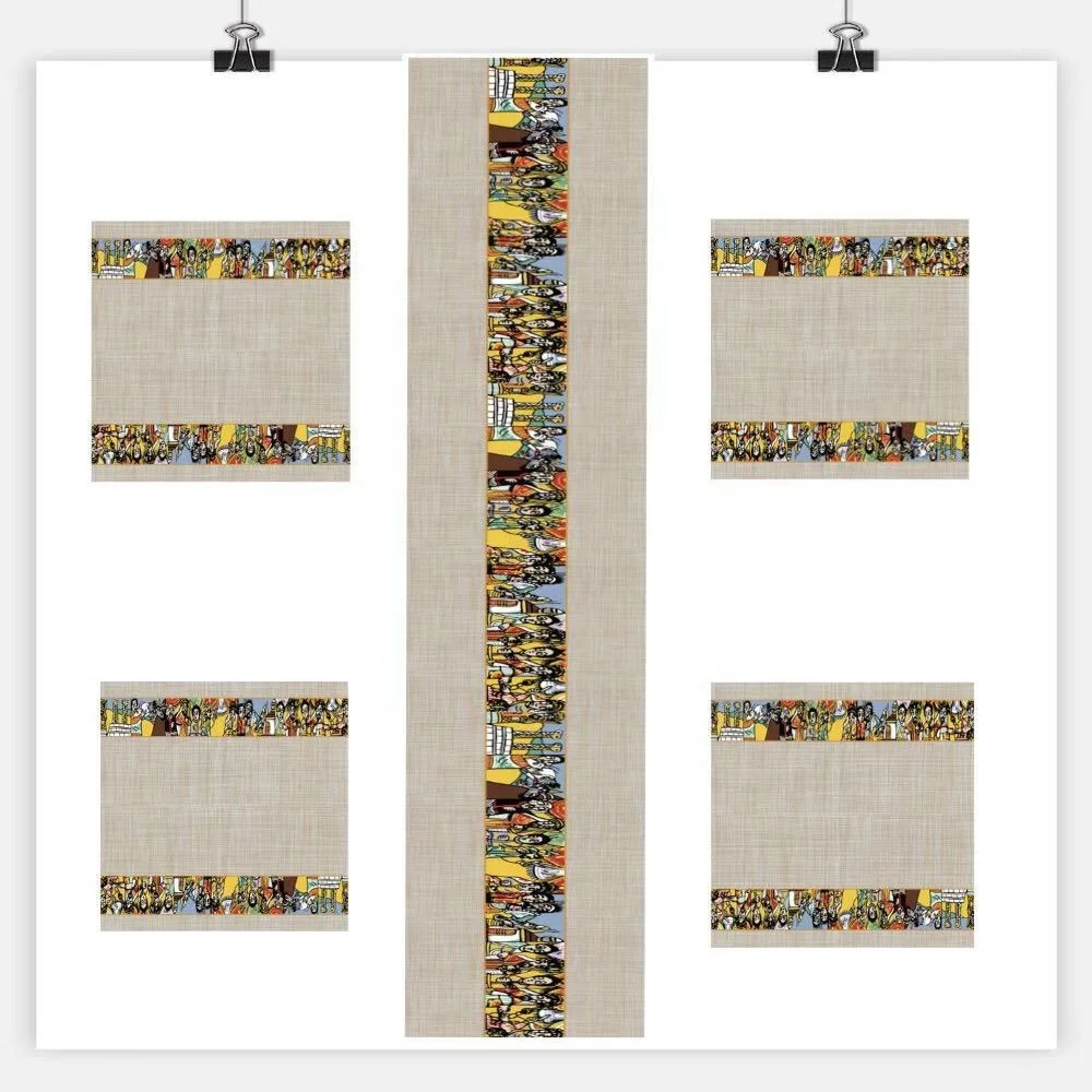 Modern habesha Dining placemat  printing saba arts mat