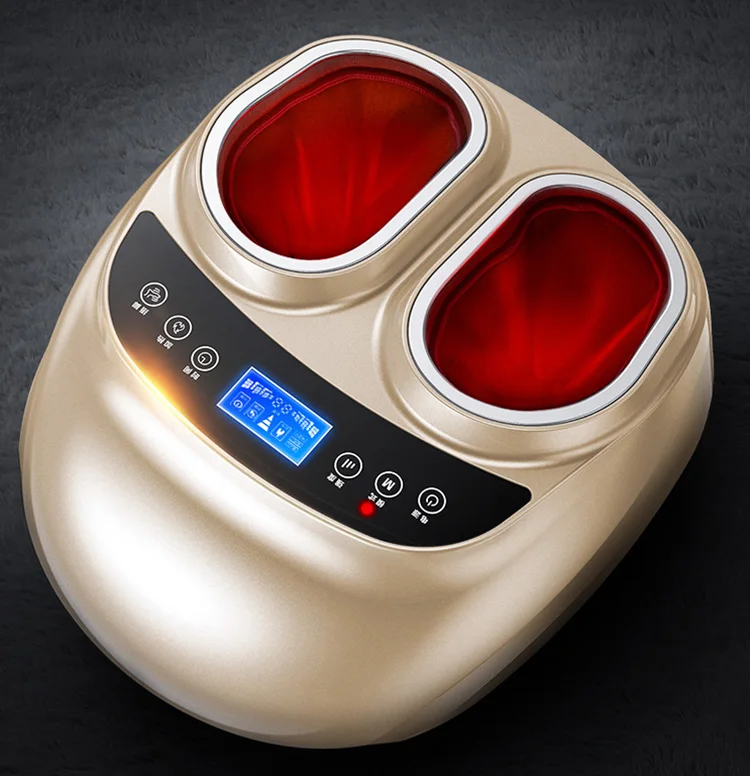 KIKI MASSAGE Electric Deep Kneading Therapy Air Compression Roller Shiatsu Foot SPA Massager Machine with Heat