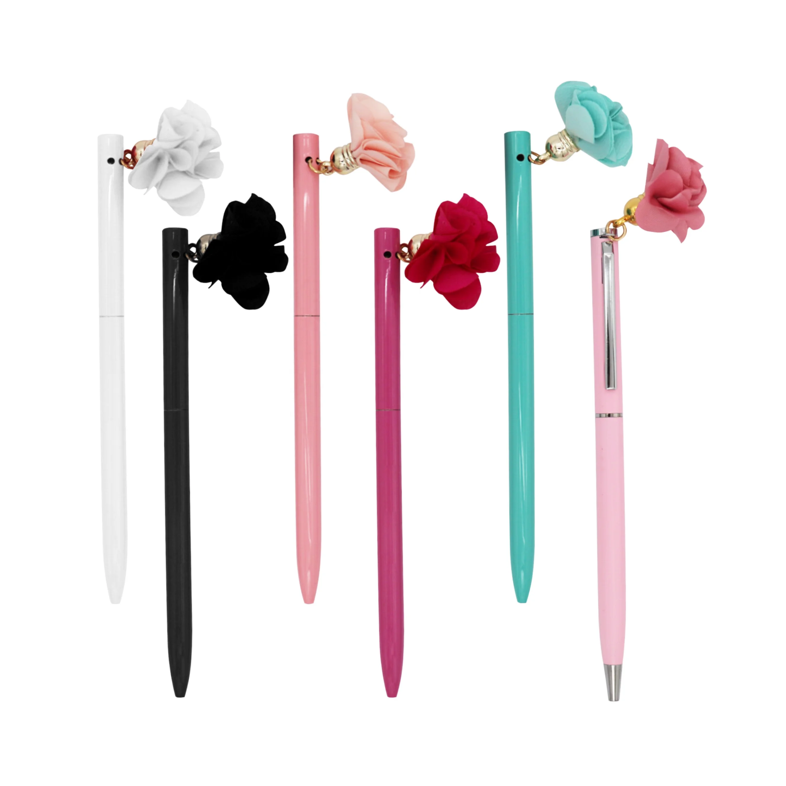 New products customized logo Colorful slim pen novelty Pendant clip metal gift ball pen