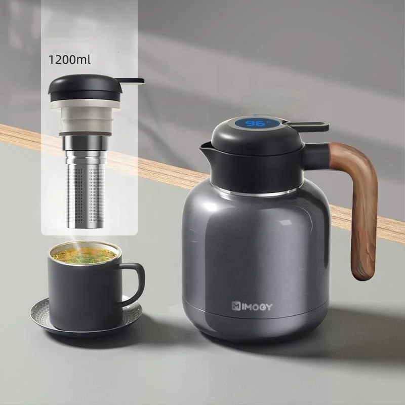 IMOGY 48-Hour Insulation 2000ml Vacuum Flask 316 Stainless Steel Water Bottle Tea Strainer Temperature Display Thermos