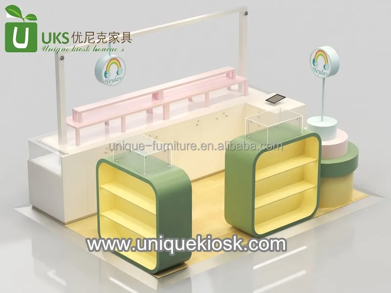 Warm Color Toy Kiosk Cute Toy Shop Furniture Kids Toy Kiosk in Mall Design for Sale