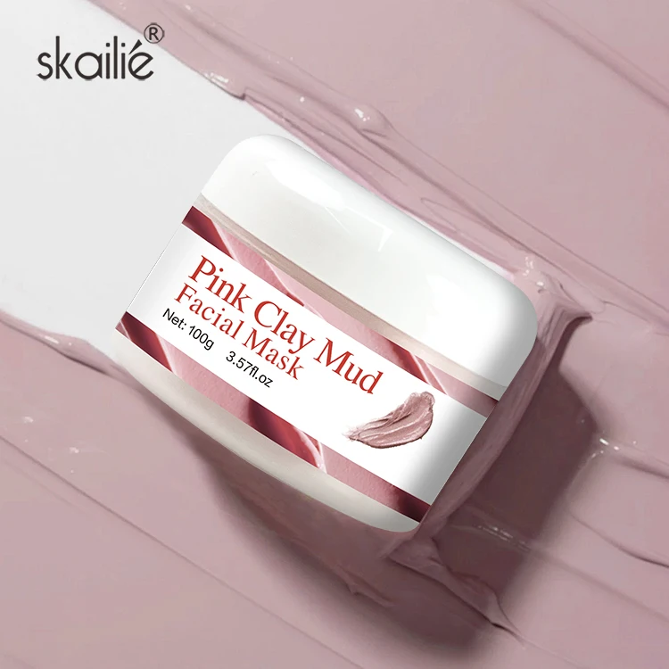 Custom Organic Skin Care Facial Deep Cleansing Nourishing Brighten Kaolin Rose Pink Clay Mask