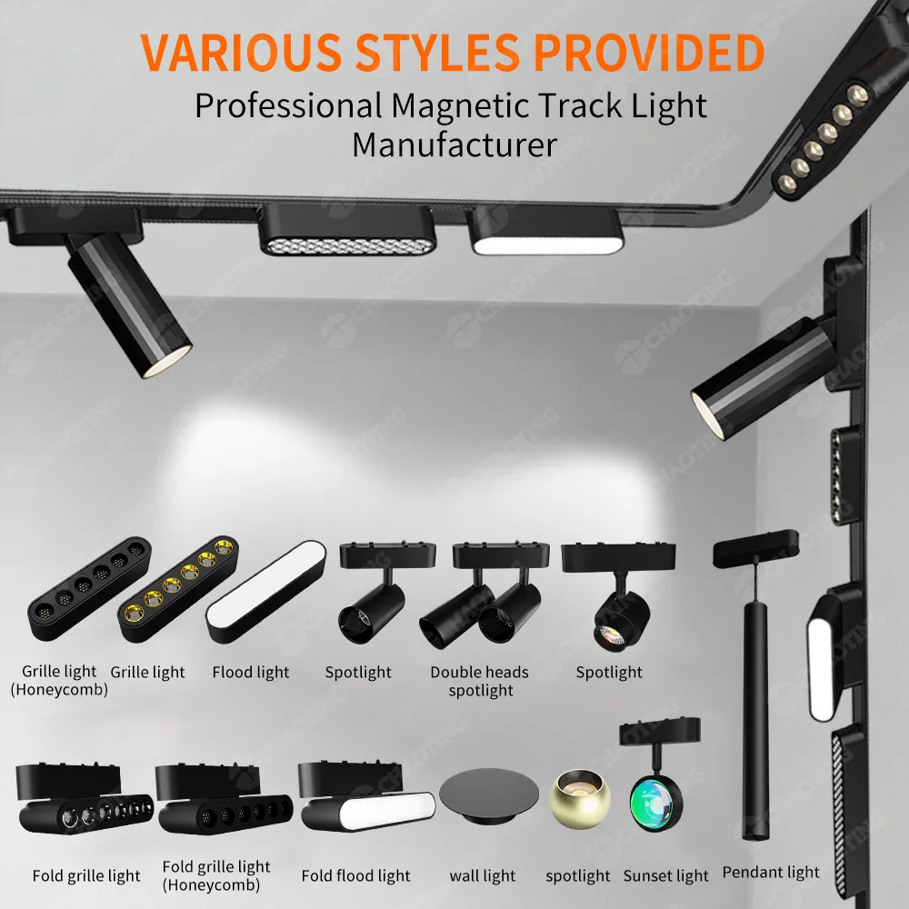 DC 24V 48V Slim 1 2 3 Meter Magnet Track Rail System Choosable Tuya 2.4G WiFi Zigbee BT Smart Dimmable Magnetic LED Track Lights