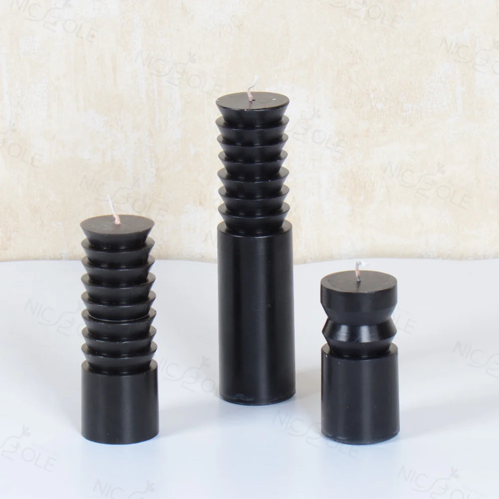 Nicole Handmade Soft Easy Demould Platinum Pillar Silicone Candle Molds