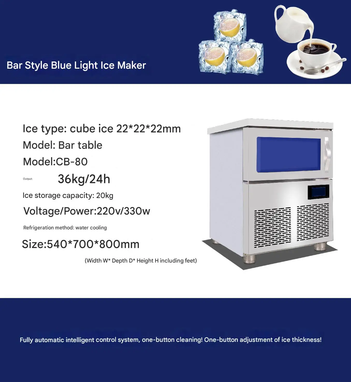 Stainless Steel Full Automatic Ice Machine Used Compressor Dining Wine Water Home Industrial Use Sale Ice Block Making Equipment