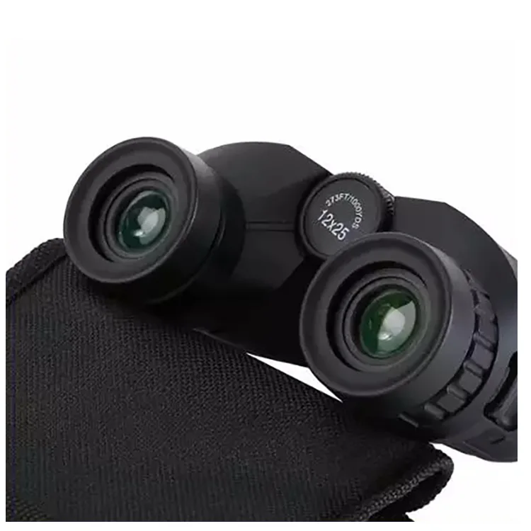 12x25 Compact Binoculars Large Eyepiece Waterproof High Power Easy Focus Binoculars with Clear Low Light Vision