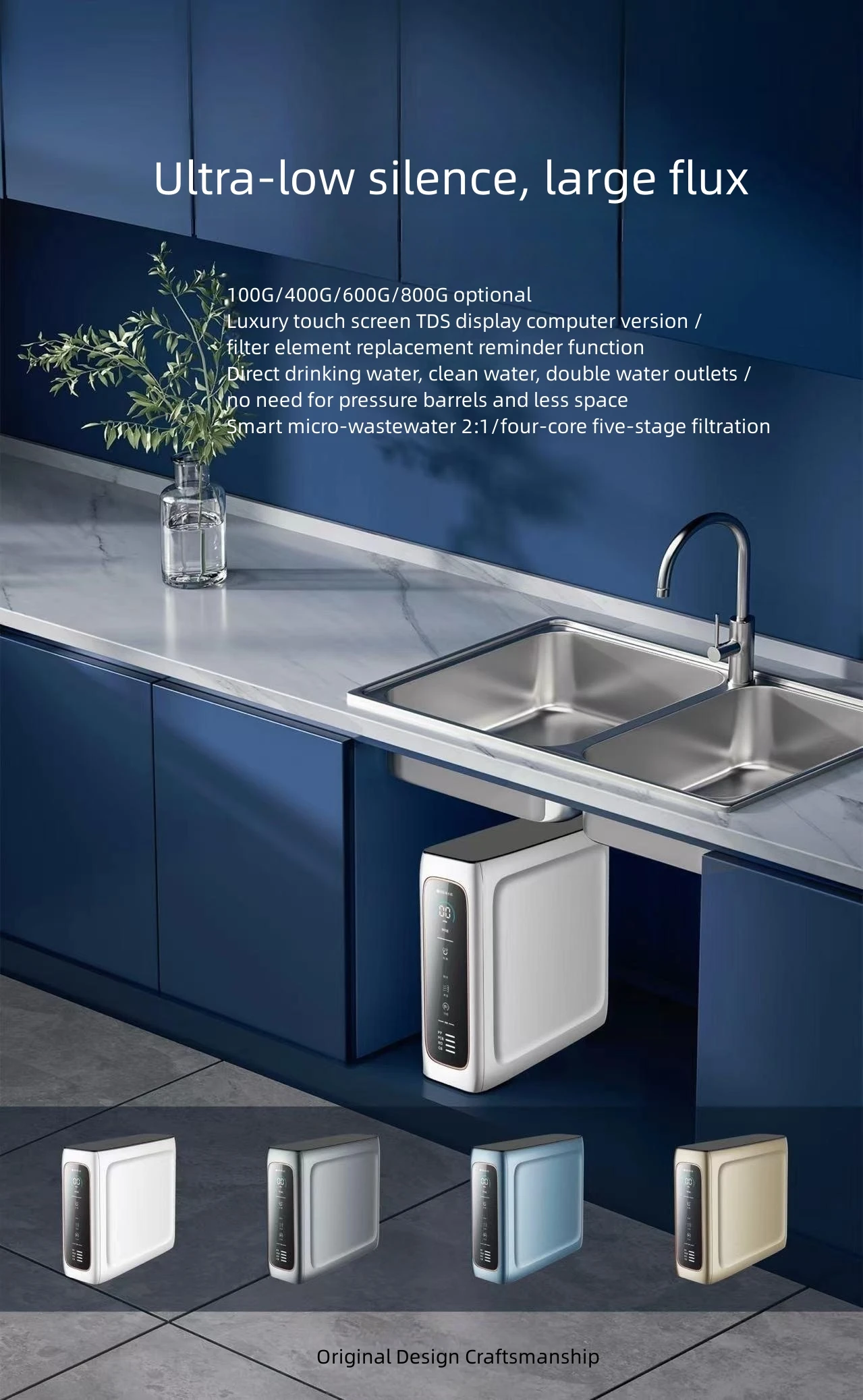 New Design Small Size Kitchen Water Purifier Water Purifier Undersink Water Filter Machine