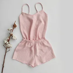 Soft 100% Cotton Women Pajamas 3pecs  Set With Robe Hot Selling Bridesmaid Pajamas Comfy Natural Homewear Leisure Wear