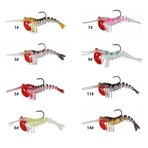wholesale soft shrimp lure 50mm 70mm 100mm soft bait fishing shrimp lure sea bass fishing lures