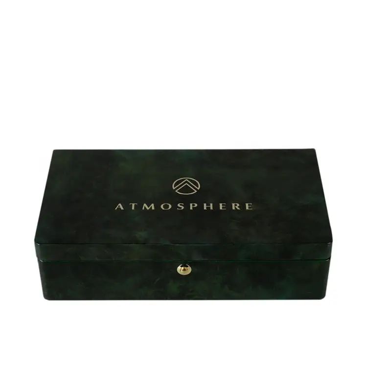 Luxury High Gloss High Grade Gift Customized Wholesale Burl Veneered Gift Storage Packaging Wooden Box