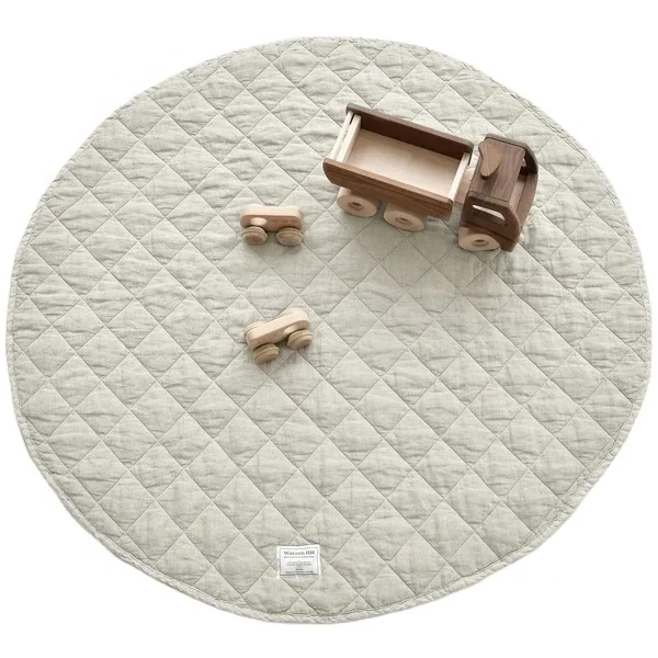 Factory direct sale foldable baby creeping mat cotton diamond quilting blanket quilted play mat